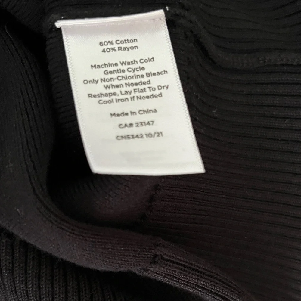 Talbots Black Crew Neck Sweater with Button Details - Picture 3 of 4